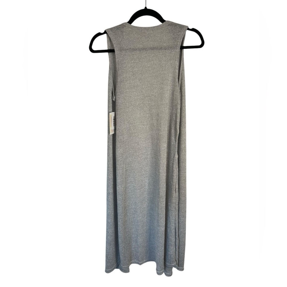 LULAROE Joy Grey Knit Sweater Maxi Open Front Long Vest Duster Size XS NWT - Picture 3 of 11